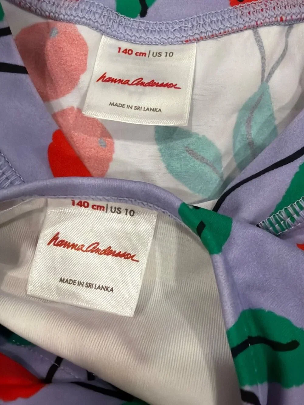 Hanna Andersson Cherry Print Long Sleeve Rashguard & Ruffle Swim Top Set Girls 1